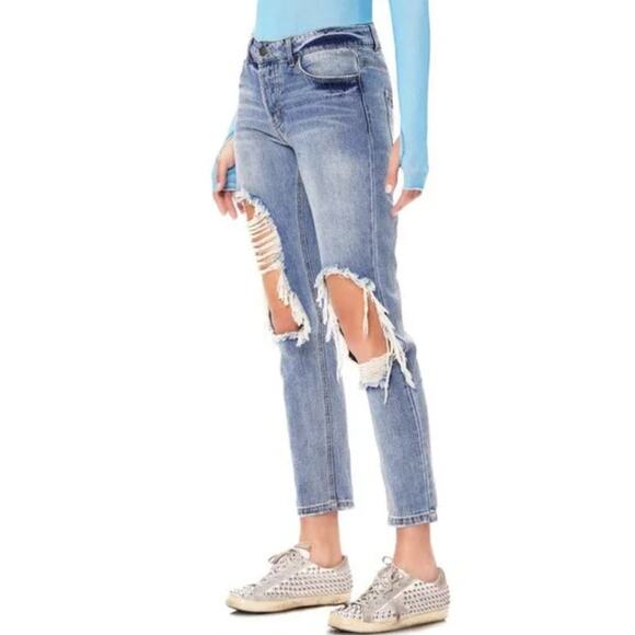 AFRM Re/Done Cyrus High Waist Ankle Jeans Distressed Women's 25 Festival Casual - Picture 13 of 13